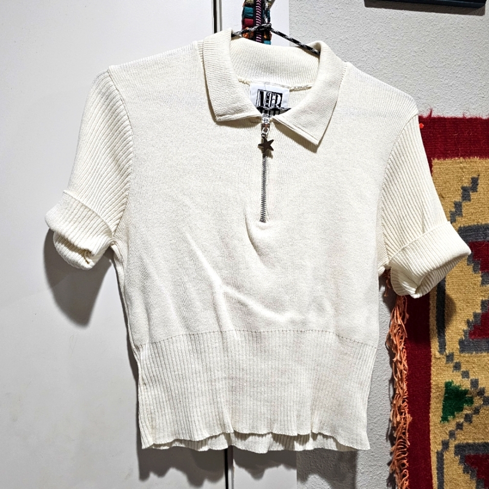 Vintage Mixed Blues cropped cardigan M/L